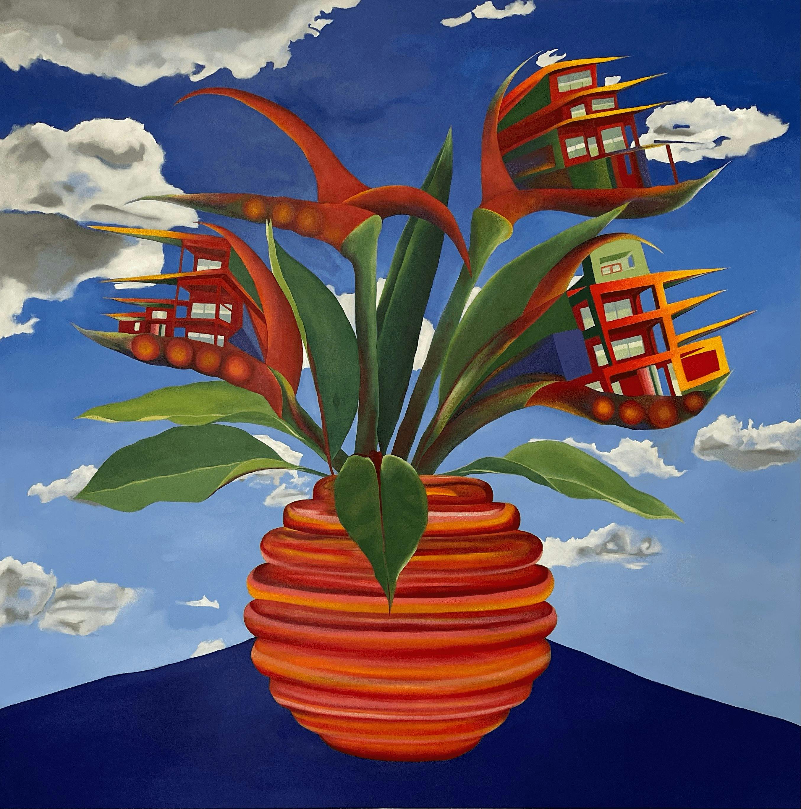 An exhibition of ceramic sculptures and oil paintings