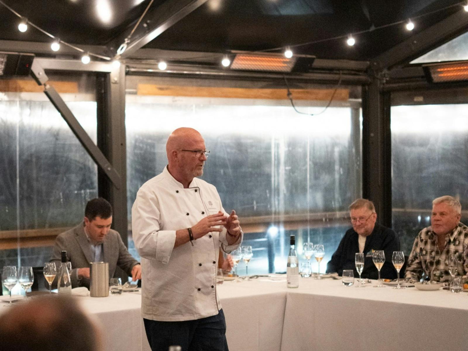 Chef Nick presenting menu