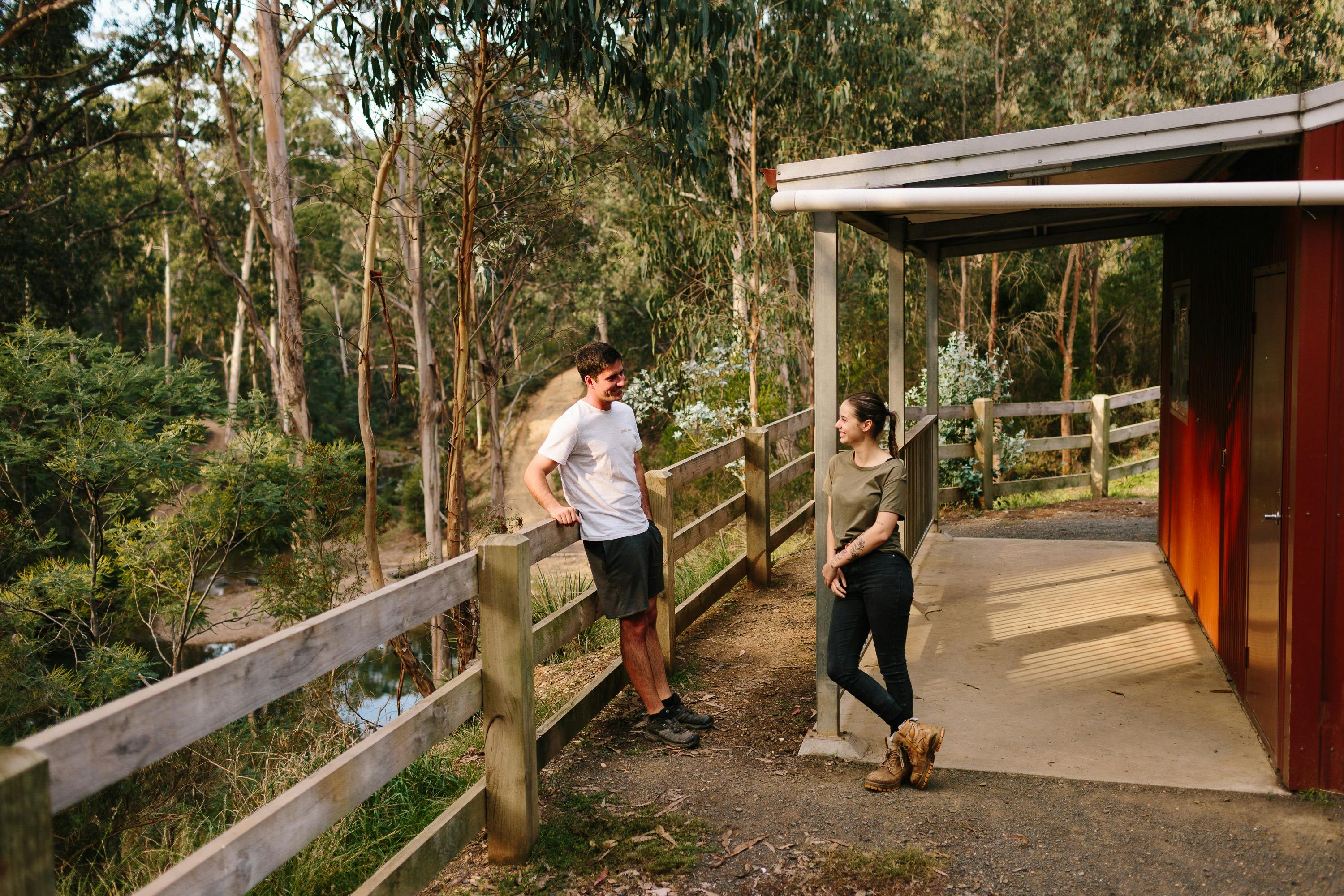 Enjoy huts, such as Junction Hut, along the route