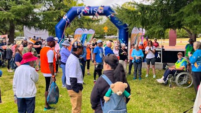 A crowd of people at the start