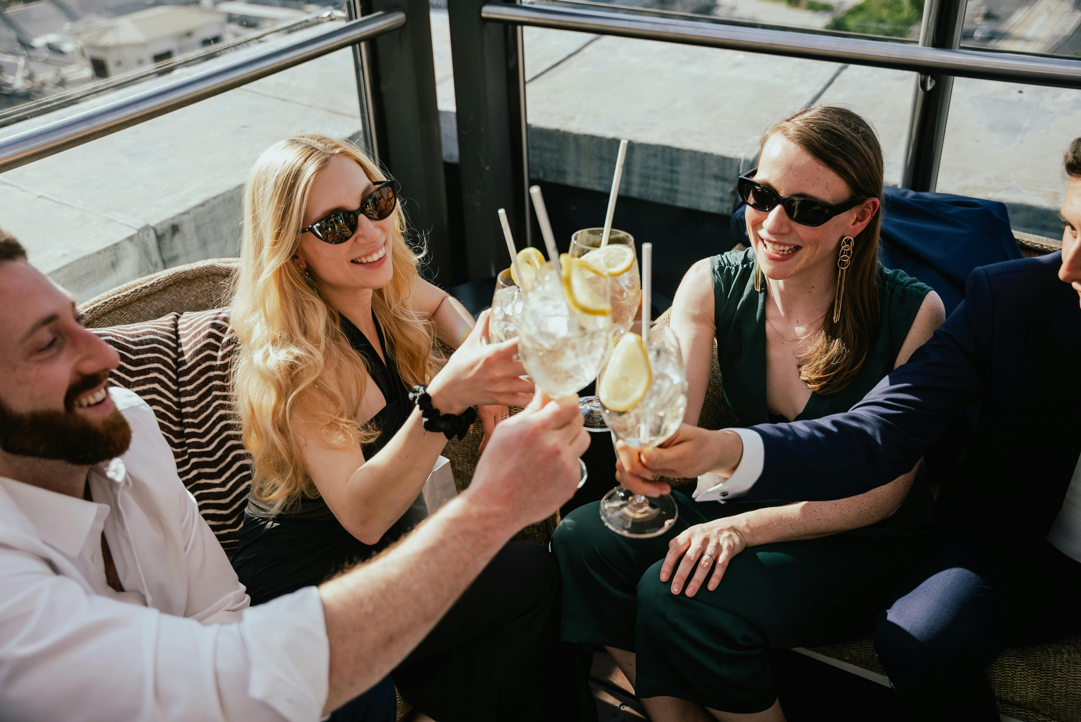 Drinks with friends on the rooftop