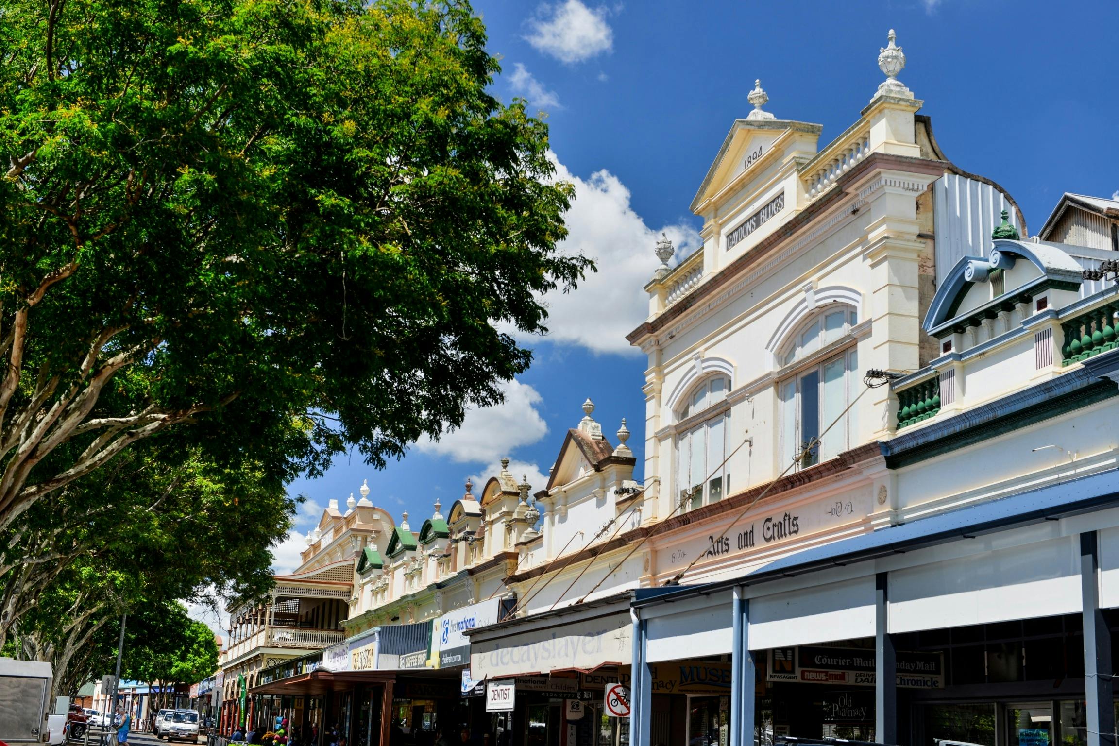 Historic buildings on the main street of Childers