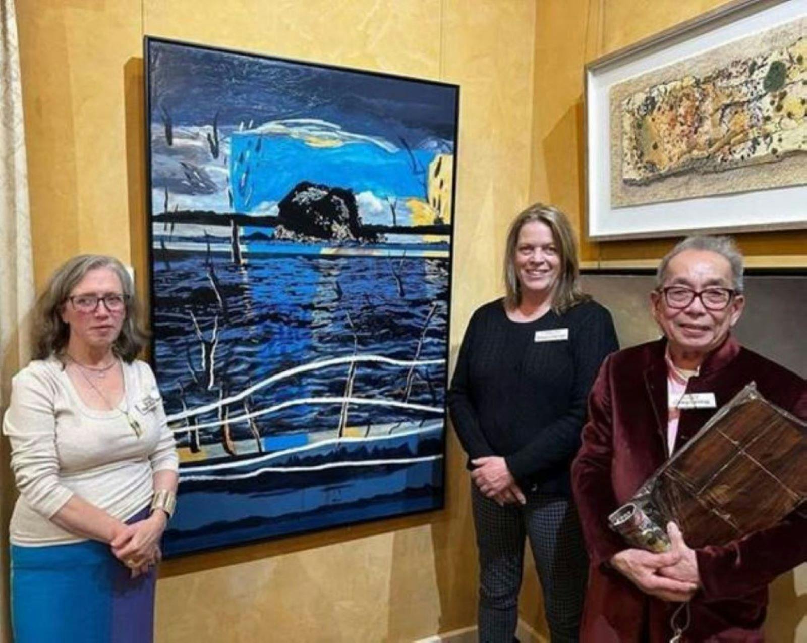 Hobart based artist Robyn Harman, with her work  ‘Grummet Island