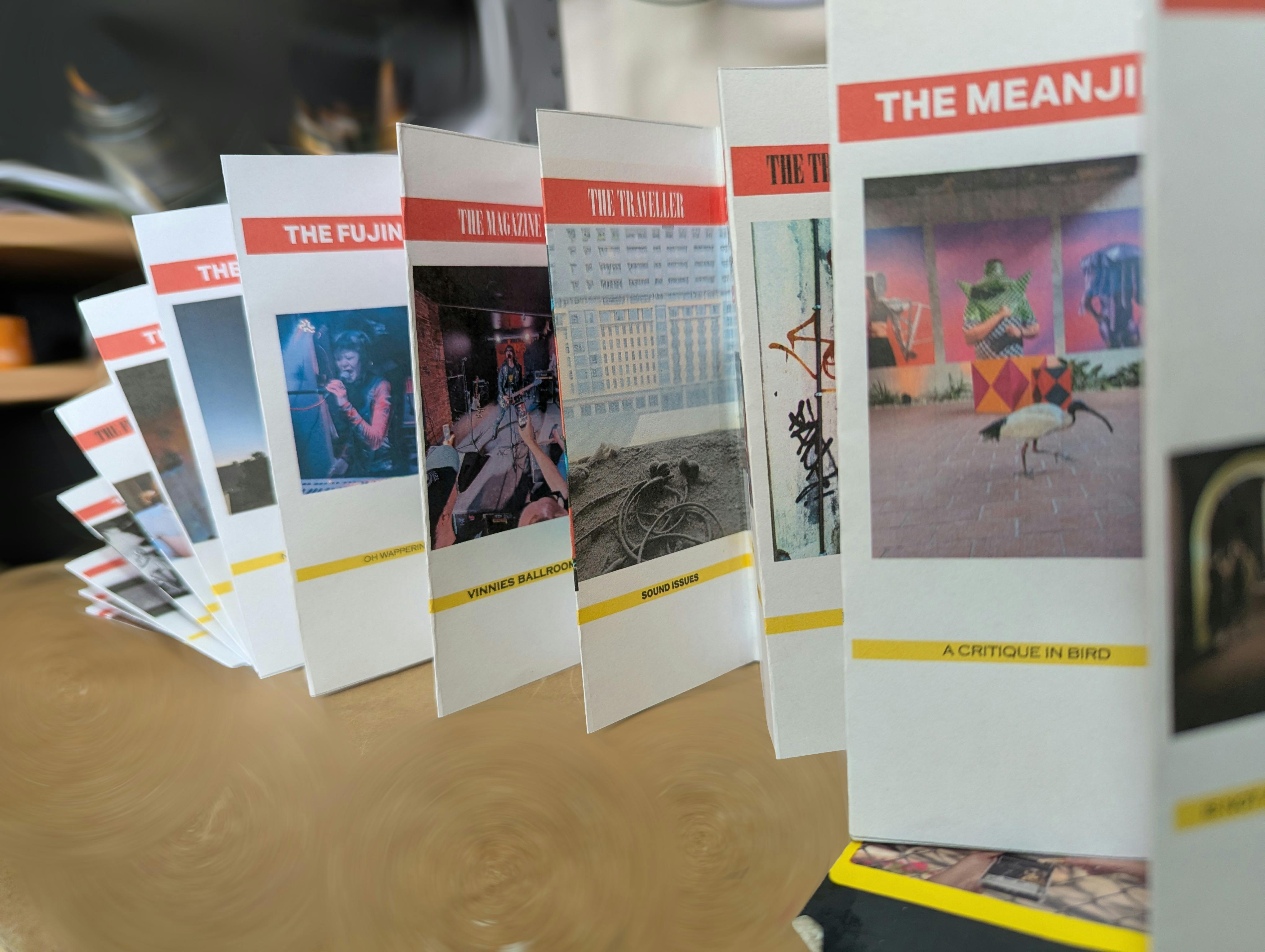 fanned artwork of a zine
