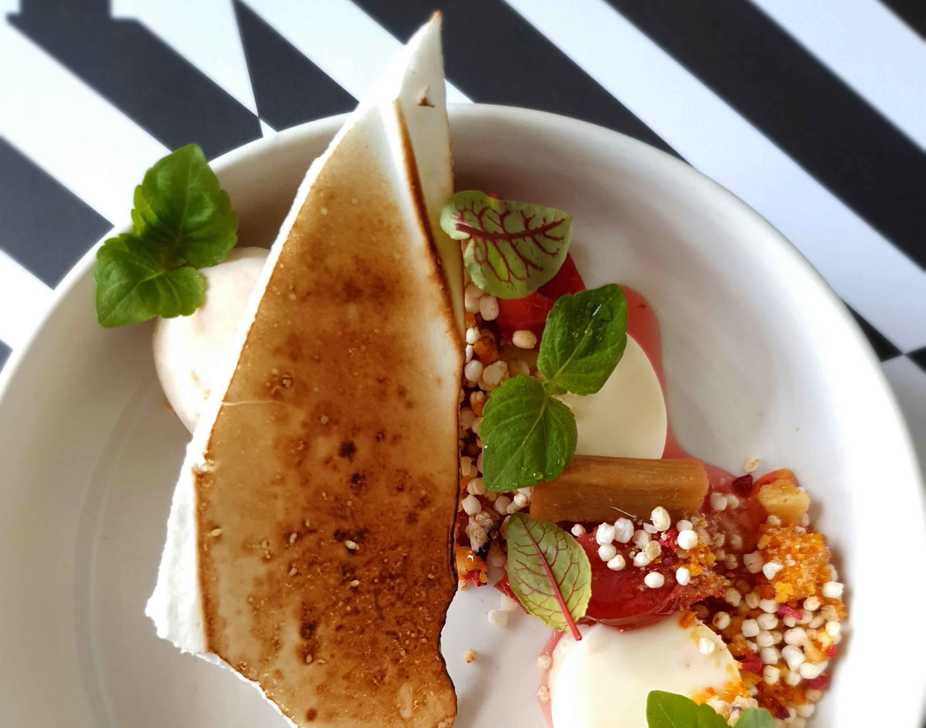 with honeycomb and toasted meringue
