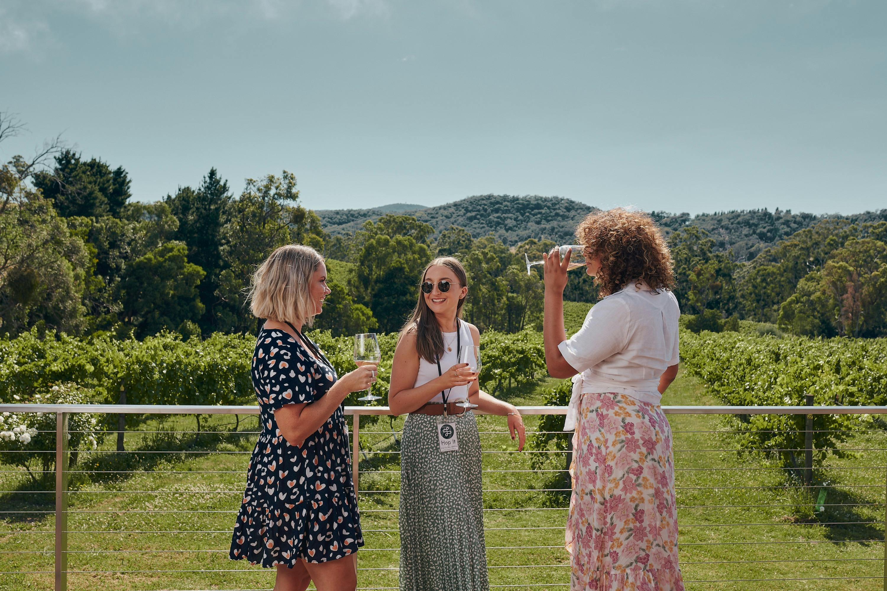 Women drinking wine