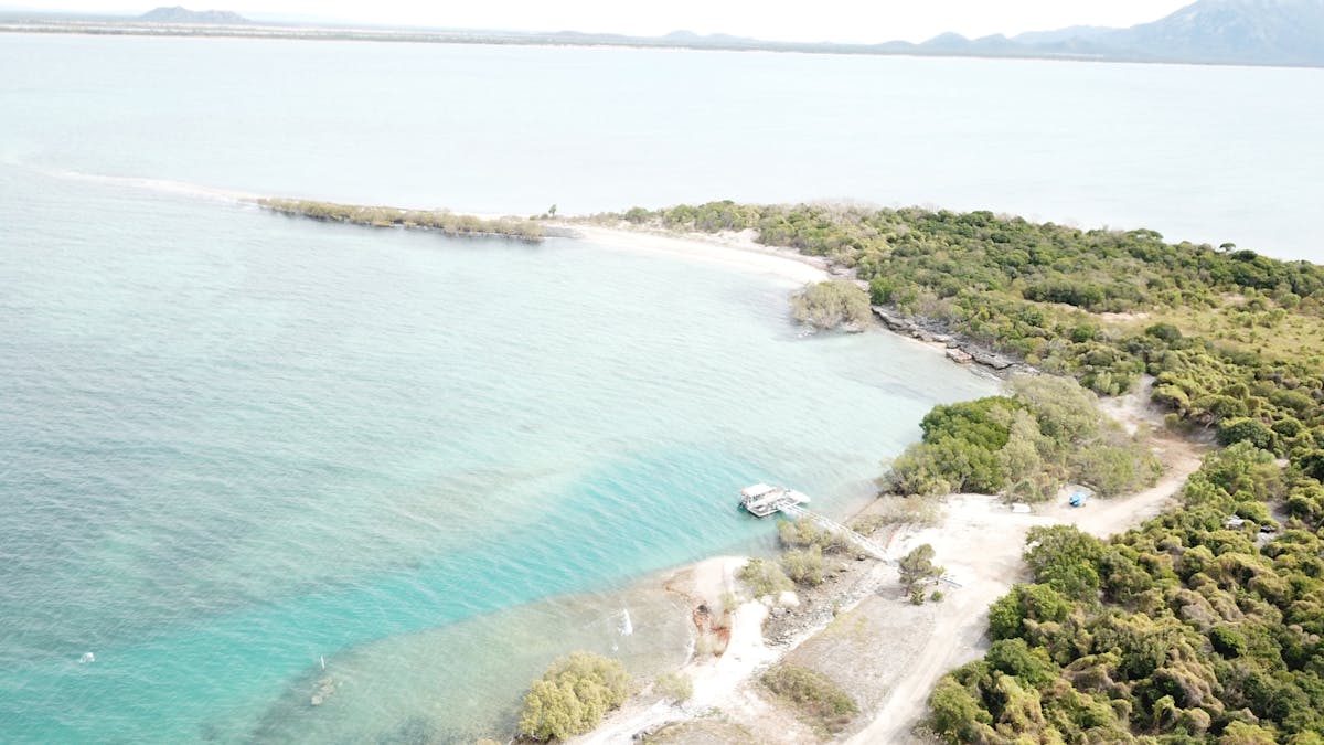 Camp Island - aerial of the spit