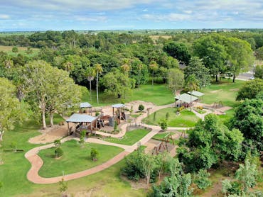 Drone view of the Plantation Nature Play in Plantation Park