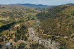 Aerial image of Adelong Falls Gold Mill Ruins, Adelong, Snowy Valleys, NSW