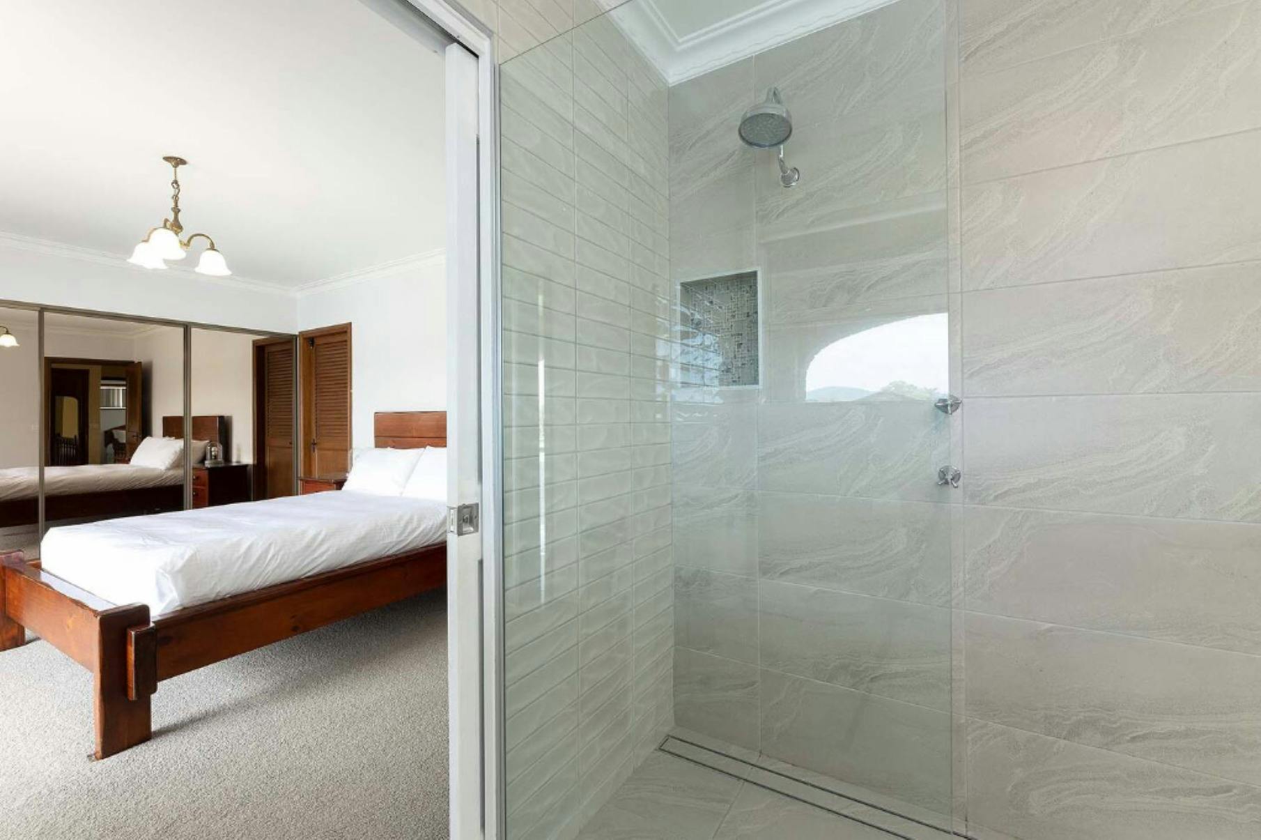 Master bedroom and ensuite bathroom