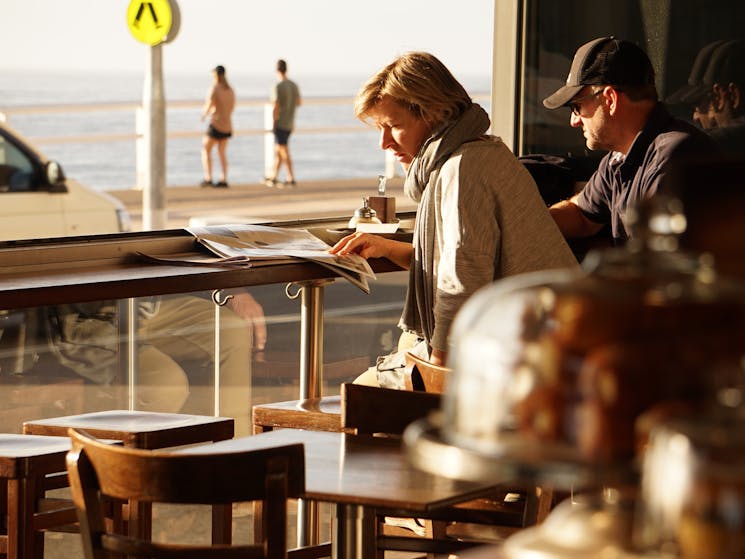 Ocean views, delicious coffee, welcoming staff, fresh and seasonal food.