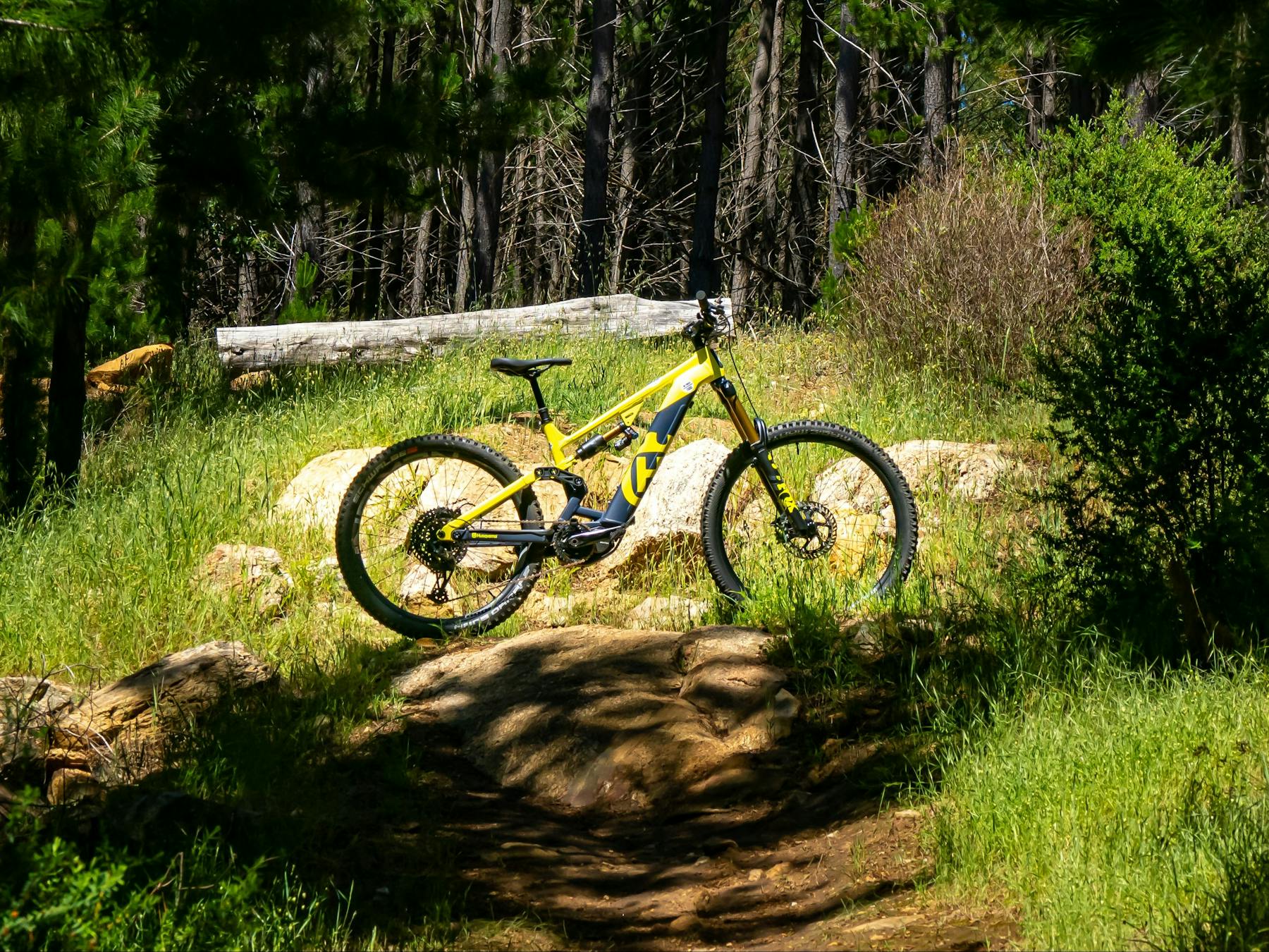 On Track Husqvarna eBike on rocky terrain