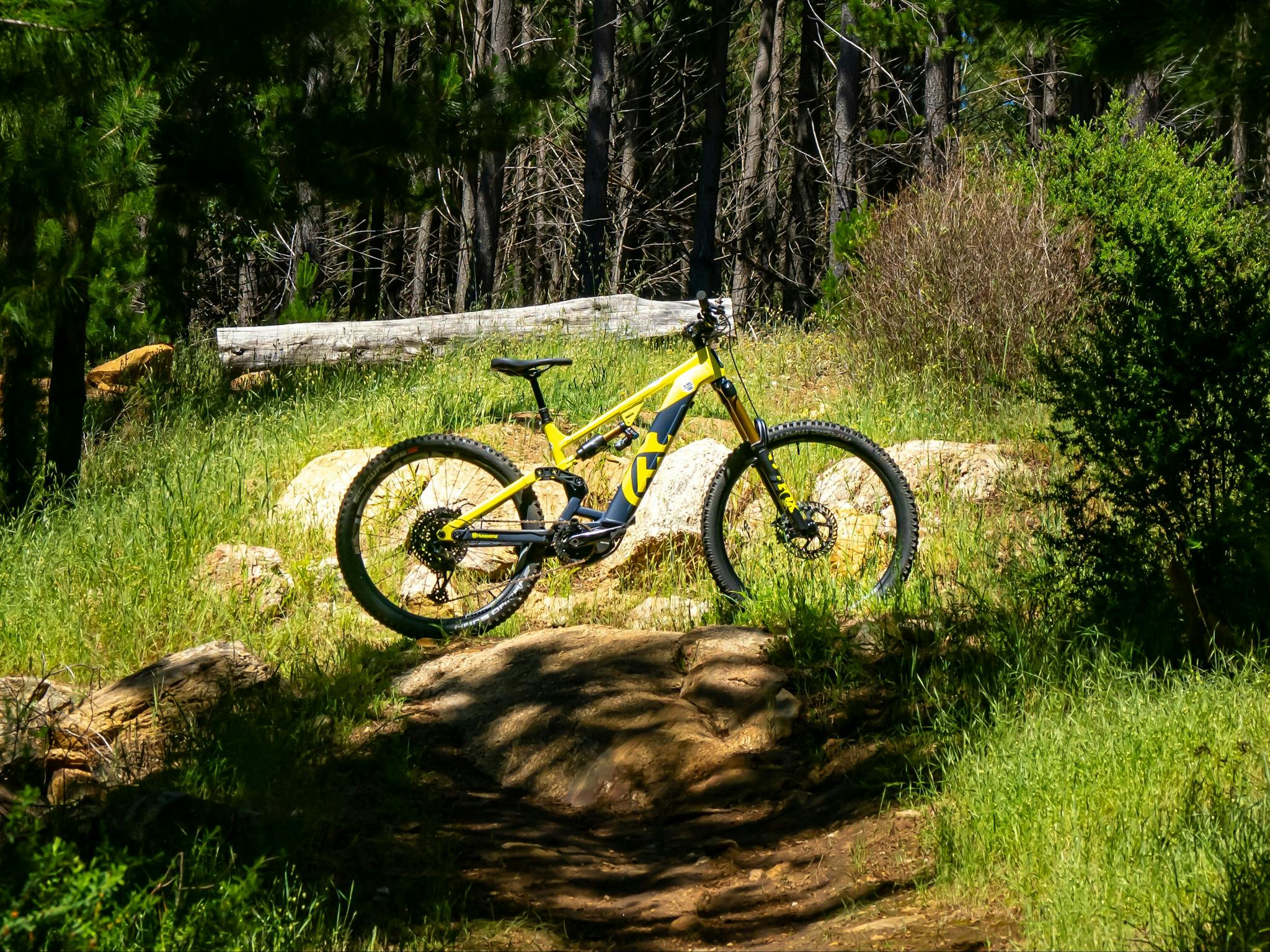 On Track Husqvarna eBike on rocky terrain