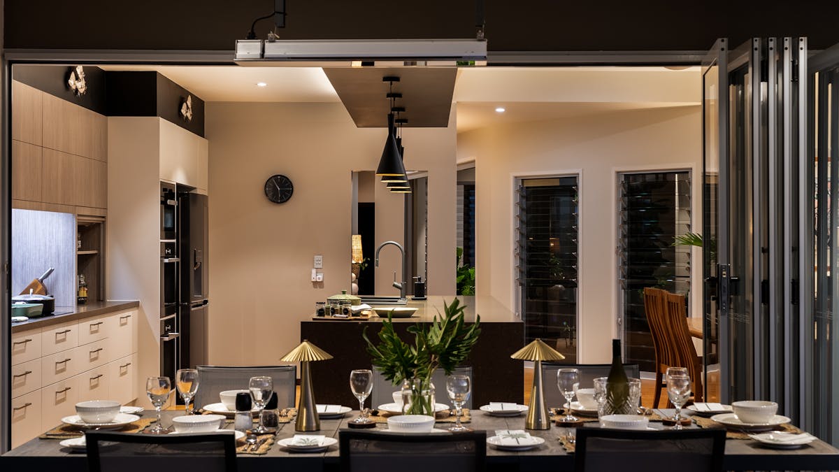 Outdoor entertaining looking in