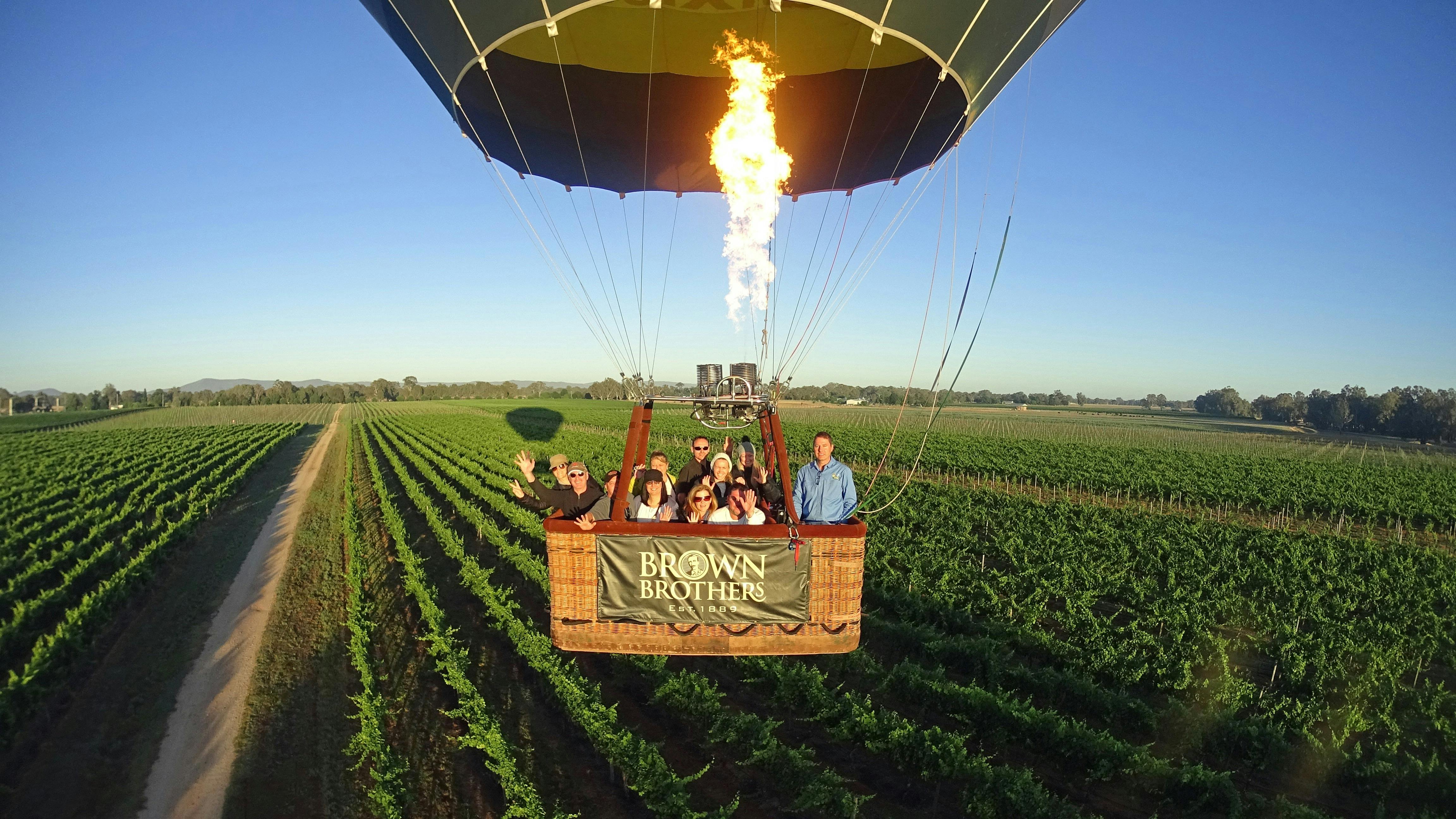 Low  flight inspecting vineyards in the King Valley