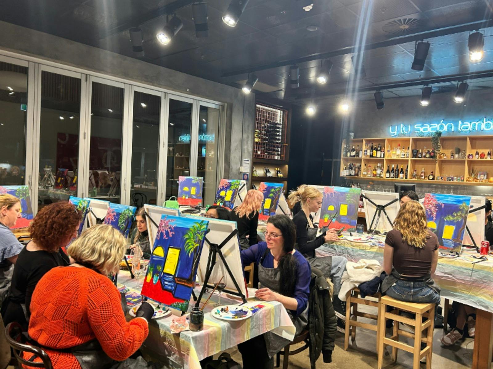 Paint and Sip at Sazon Grenfell St Adelaide