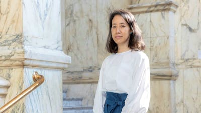 V&A senior curator of Korean Art and lead curator of Hallyu! The Korean Wave Dr Rosalie Kim posing