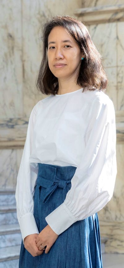 V&A senior curator of Korean Art and lead curator of Hallyu! The Korean Wave Dr Rosalie Kim posing