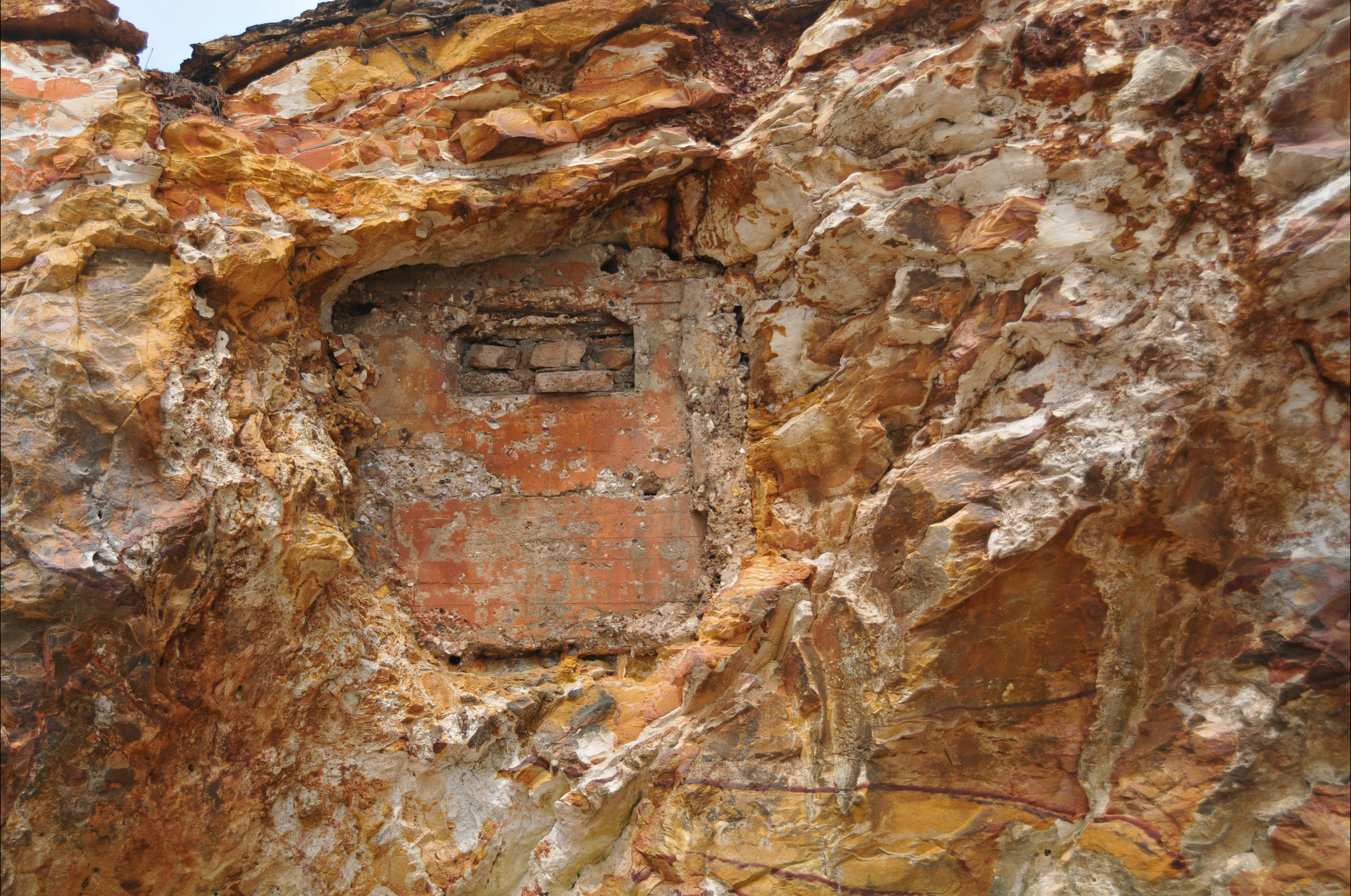 Western-most observation posts visible in the cliff face.