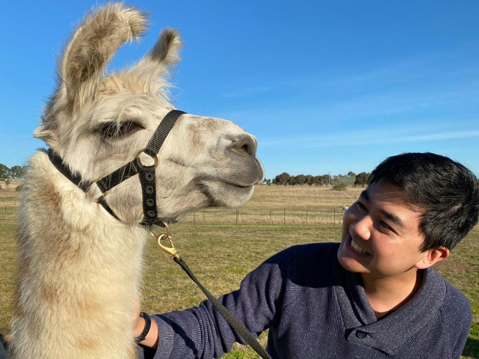 Happy visitor with Canyon