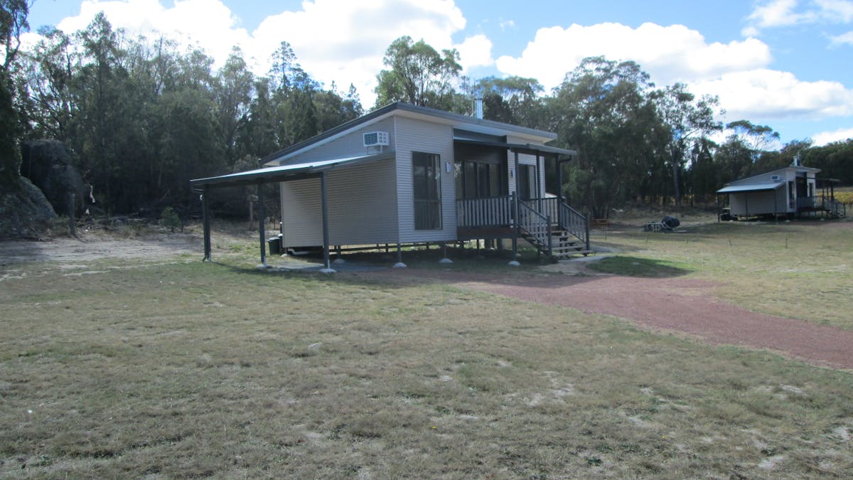 Shiraz cabin in the foreground, Syrah cabin in the background