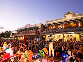 People gathered in Fremantle for the Fremantle International Arts Festival