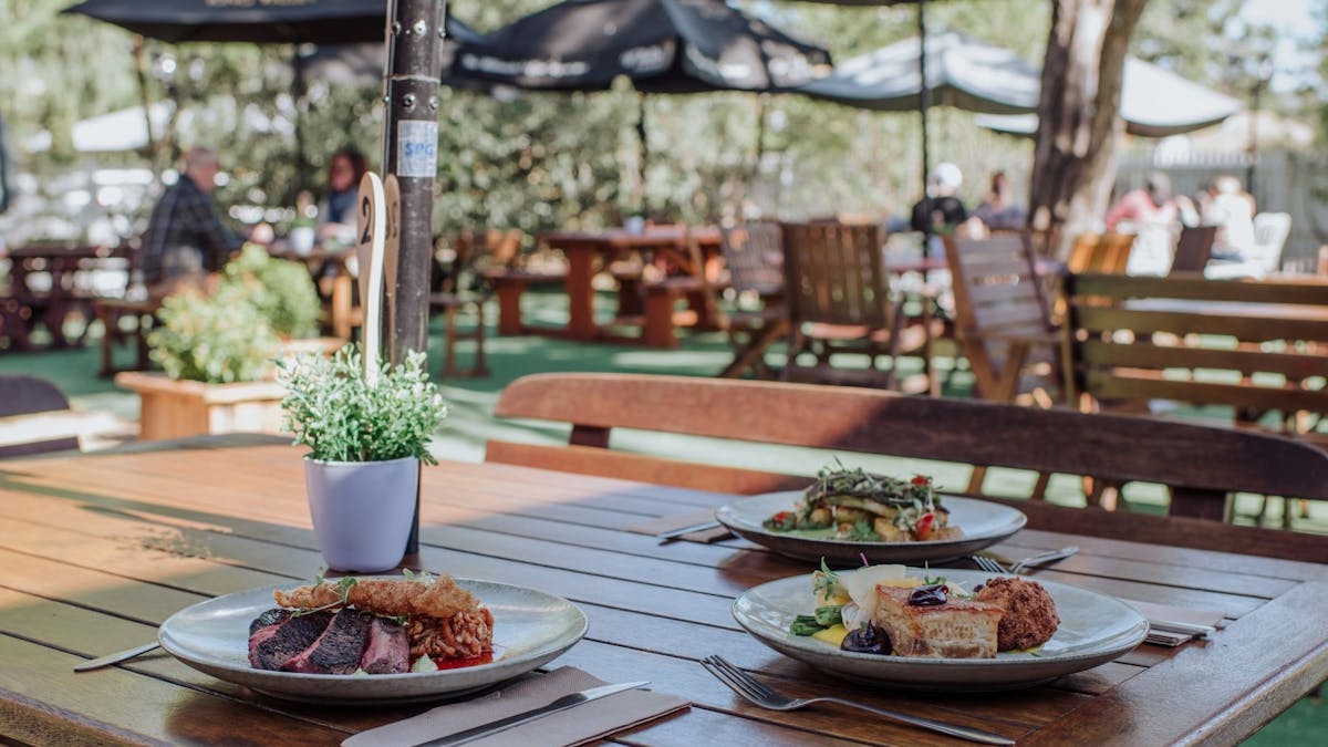 Enjoy a beautiful meal in the attractive outdoor dining area.