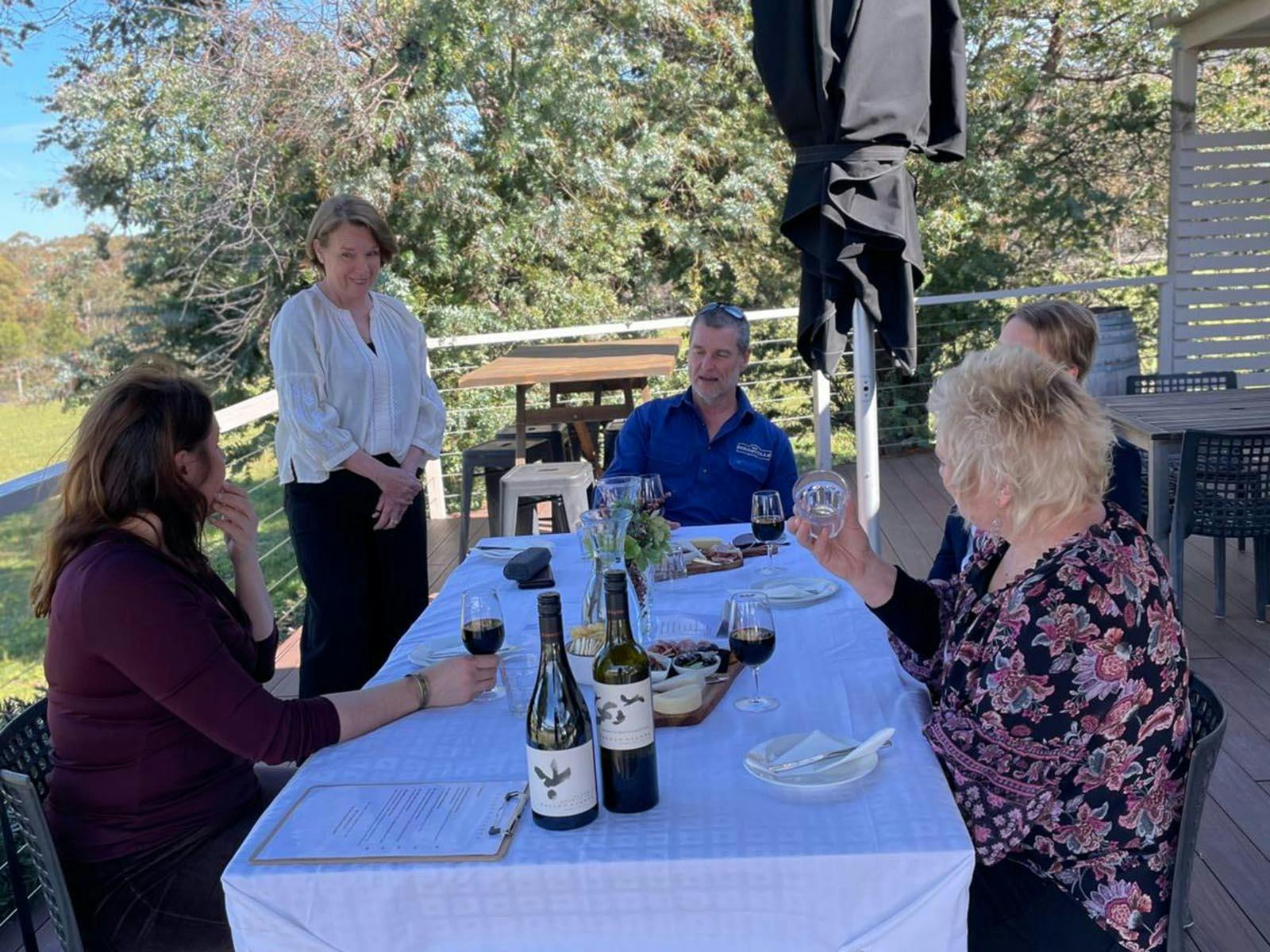 Guests enjoying the progressive lunch at Fallen Giants in 2025