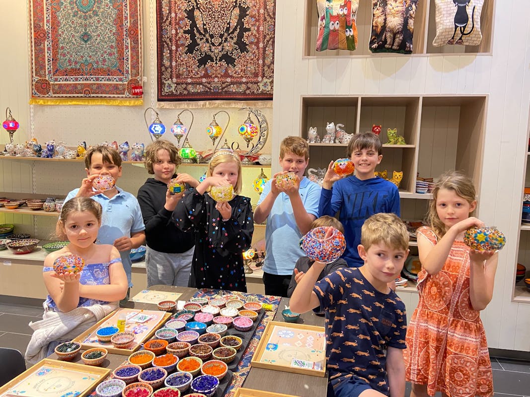 Albury Mosaic Table Lamp Making Visit AlburyWodonga