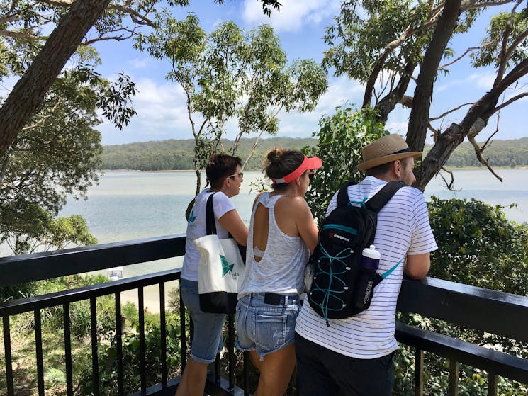 Tour Guide with visits at a lookout over Lake Conjola.