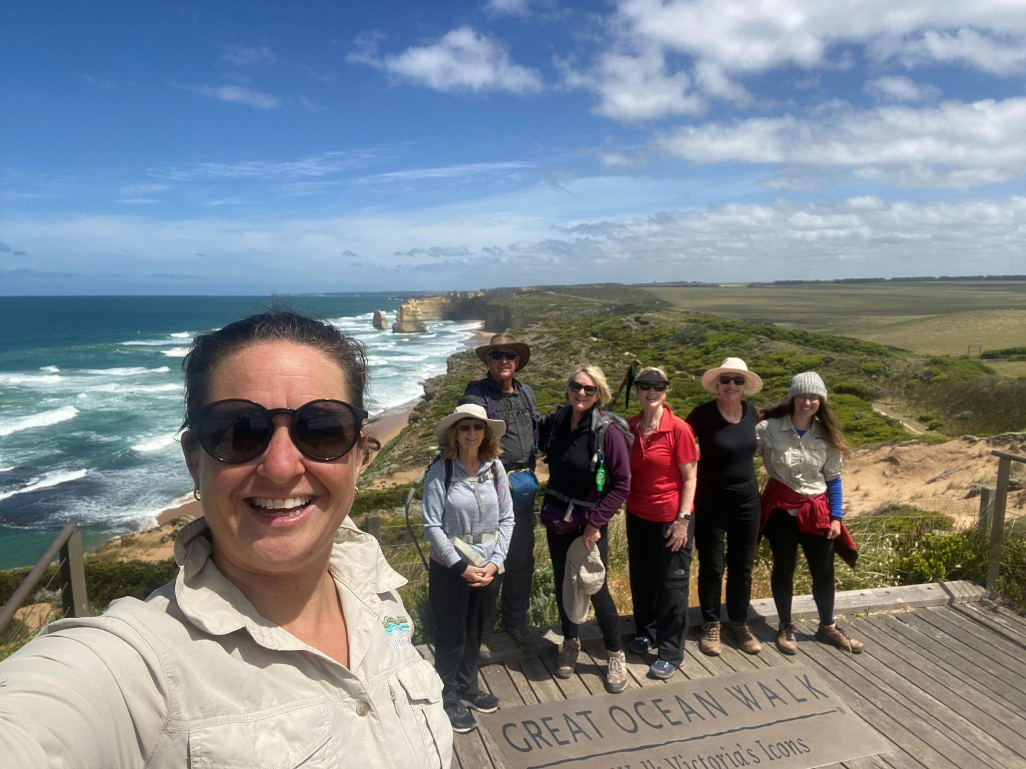 Happy Guide and Guests Great Ocean Walk