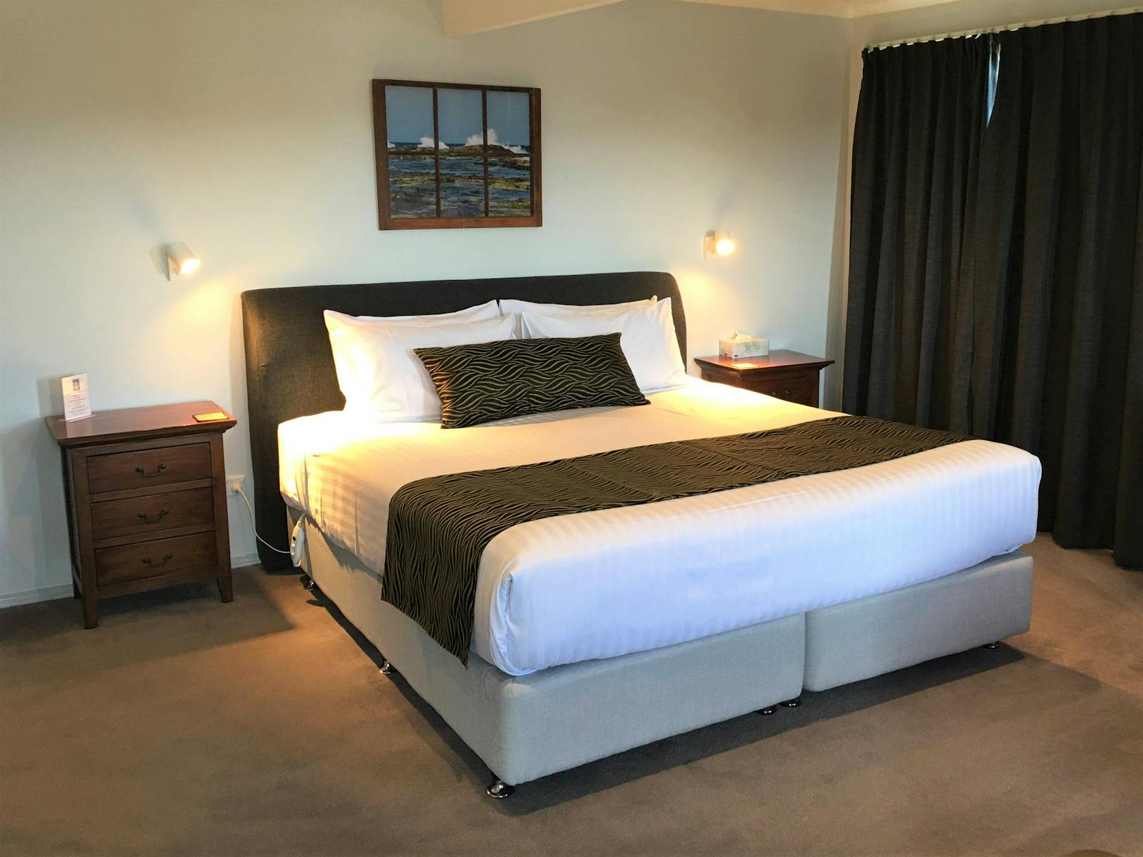 The Acacia room is a lovely big room with a super comfortable king bed and lots of space to move.