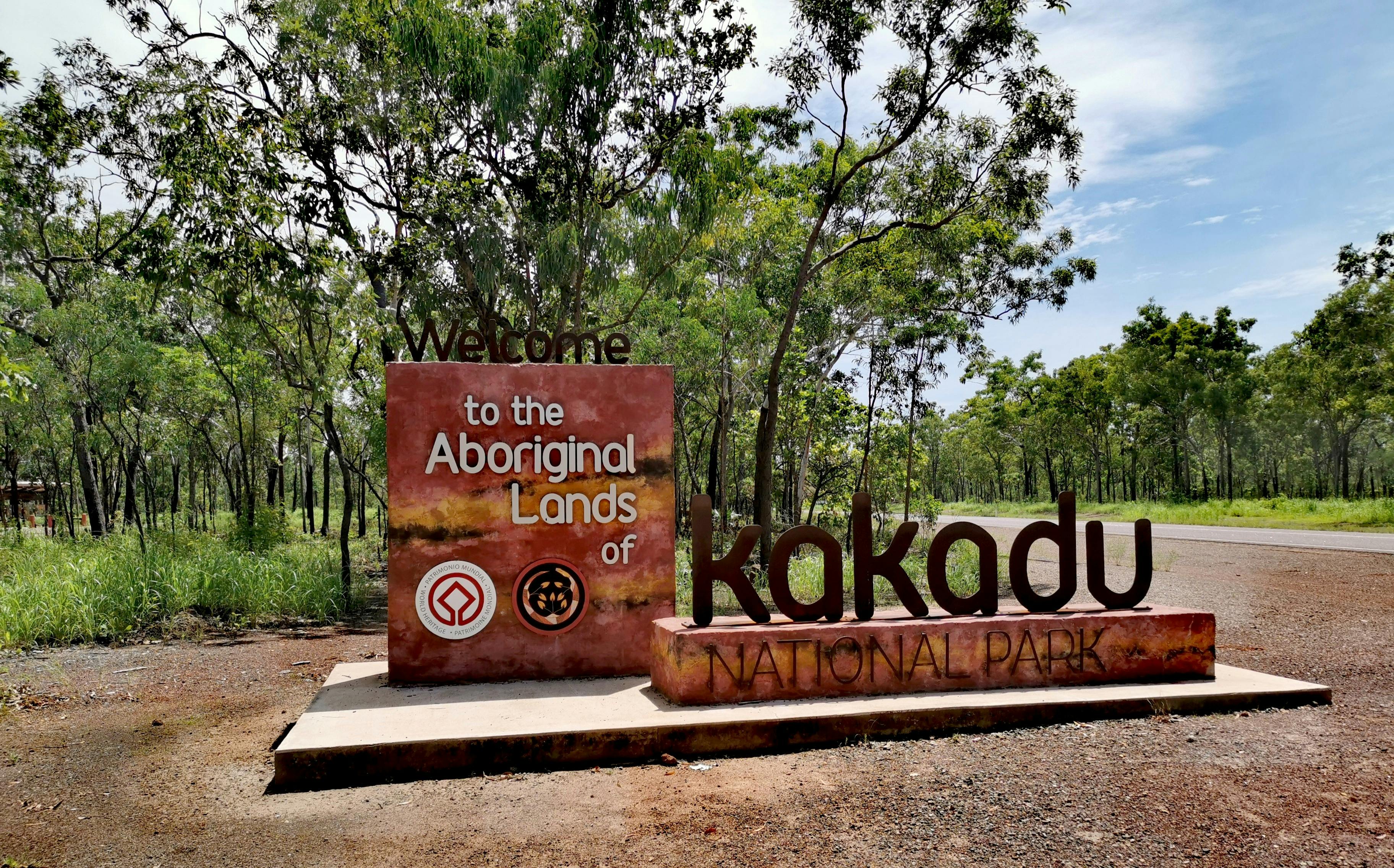 Entrance to Kakadu National Park sign