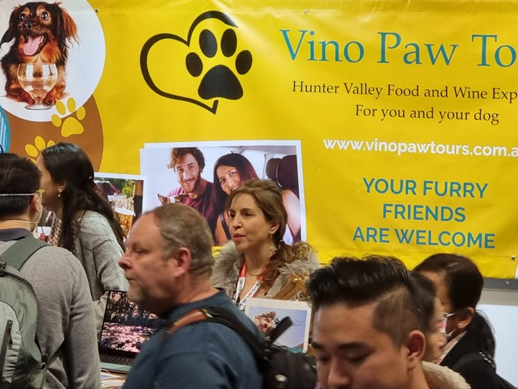 Vino paw tour stand at Sydney Dog Lovers show