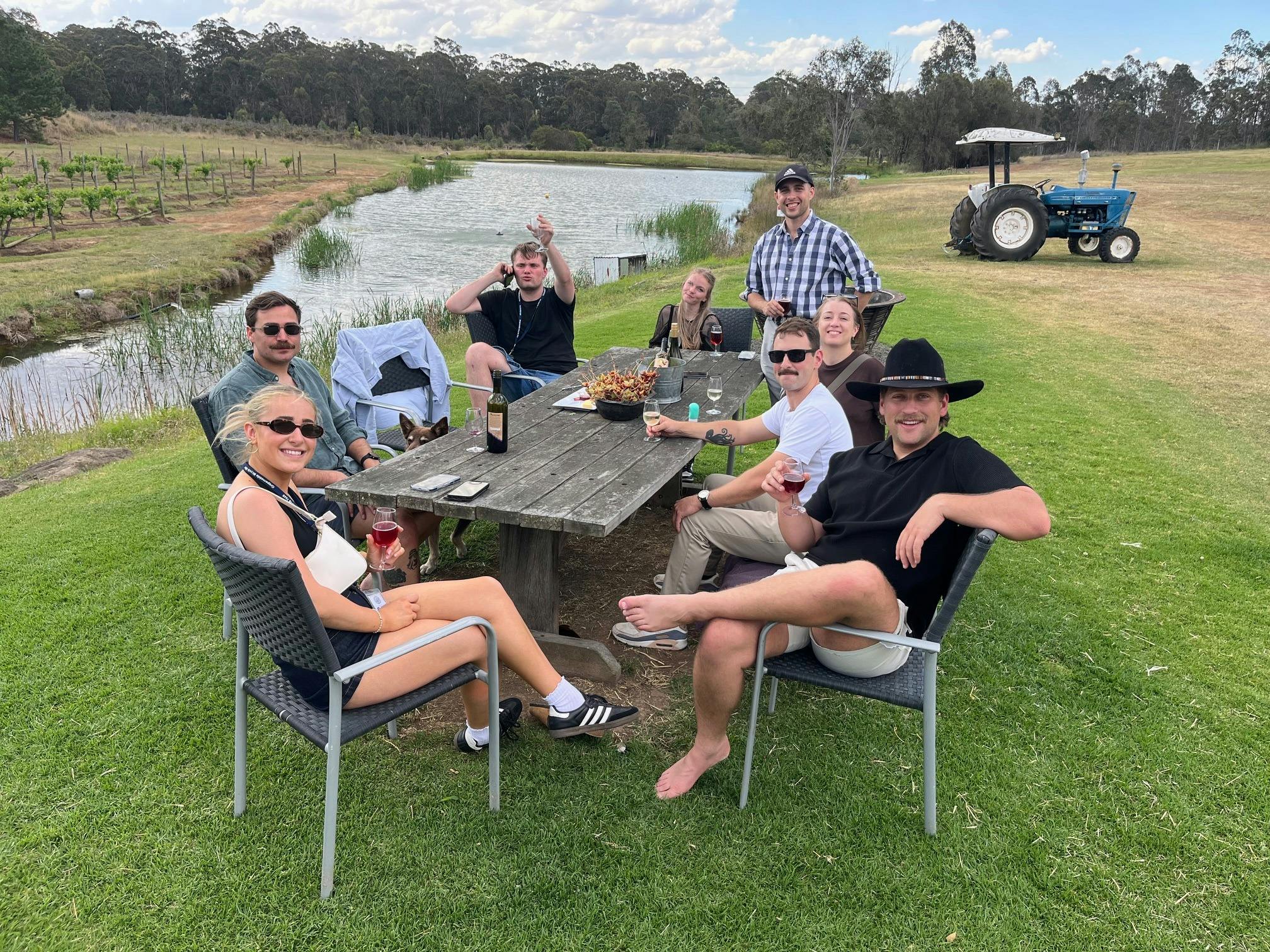 Group vineyard wine tasting
