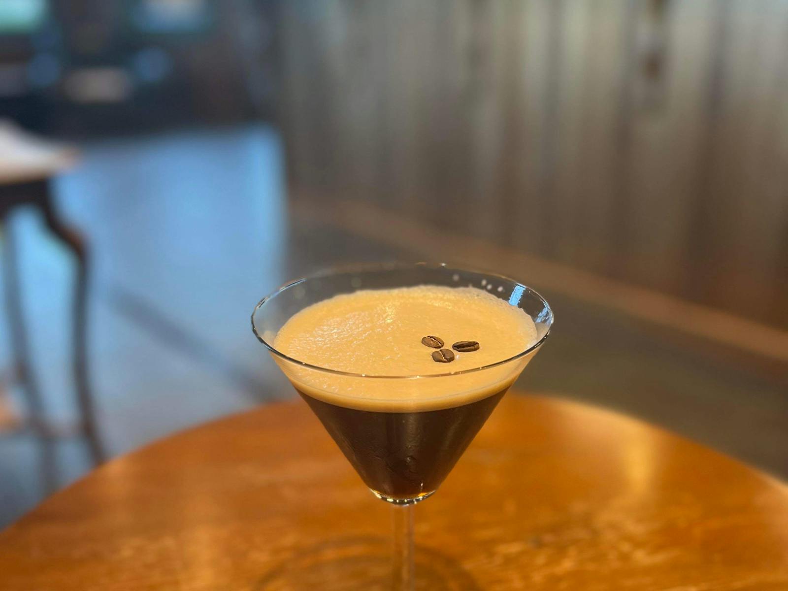 Photo of our signature Espresso Martini cocktail