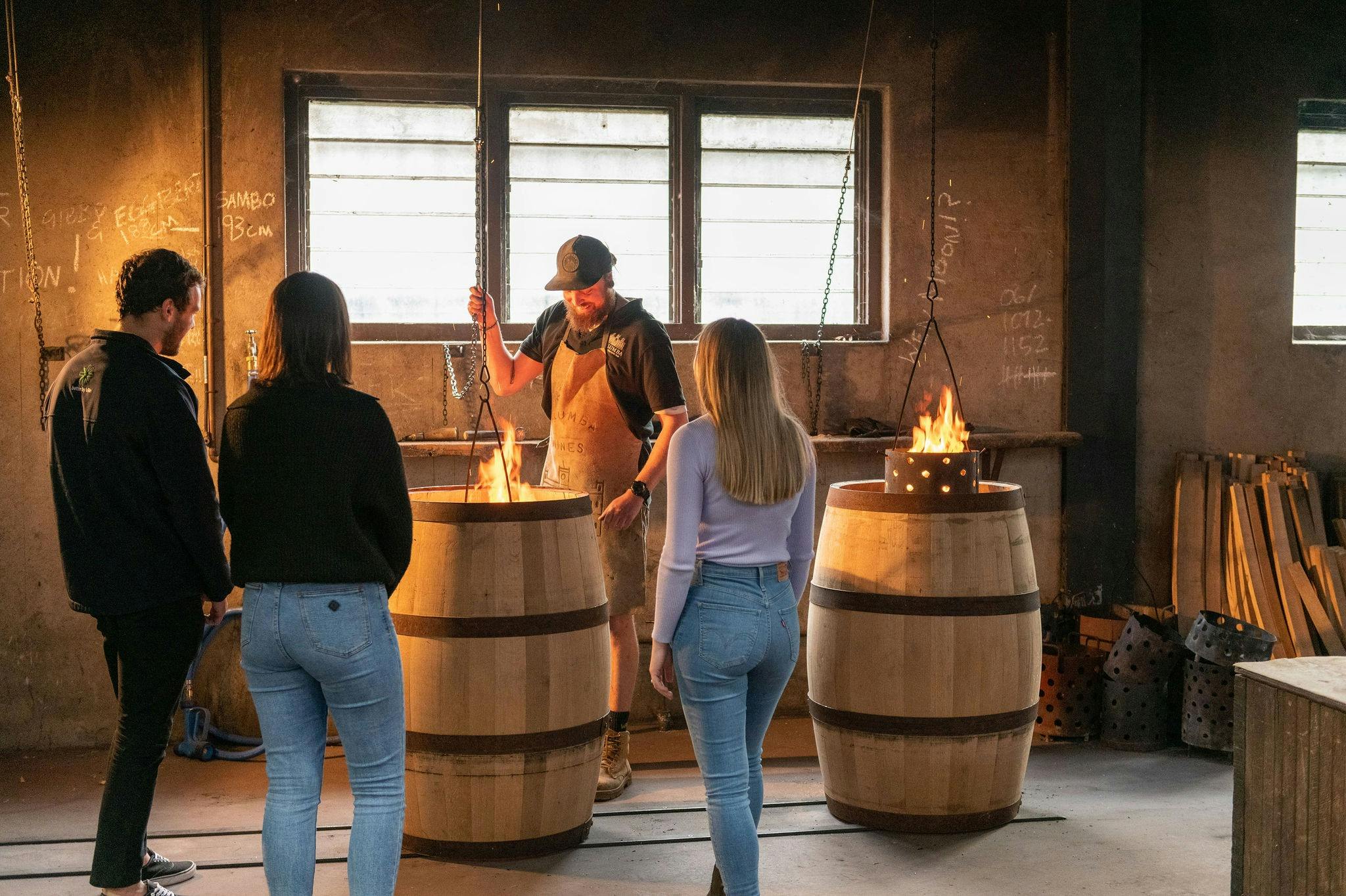 Start your morning with a tour of the cooperage at Yalumba Winery