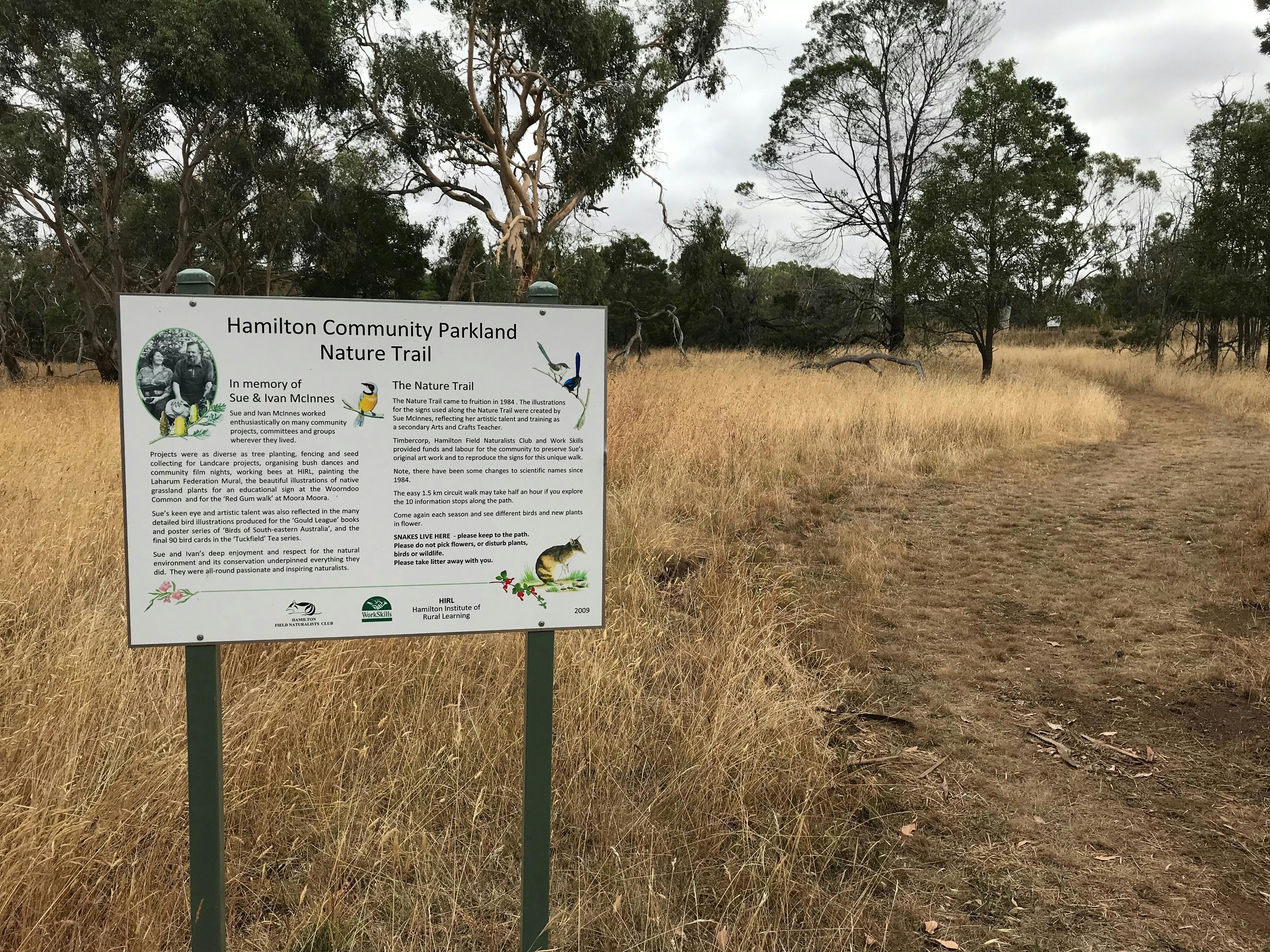 This is a photo of the initial information  board, at the start of the  Bandicoot enclosure walk