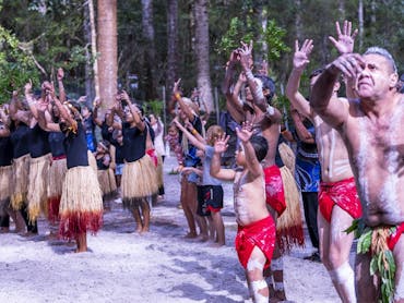 Large group of Male & Female Traditionally dressed Butchulla Peoples Large group of Male & Female Traditionally dressed Butchulla Peoples