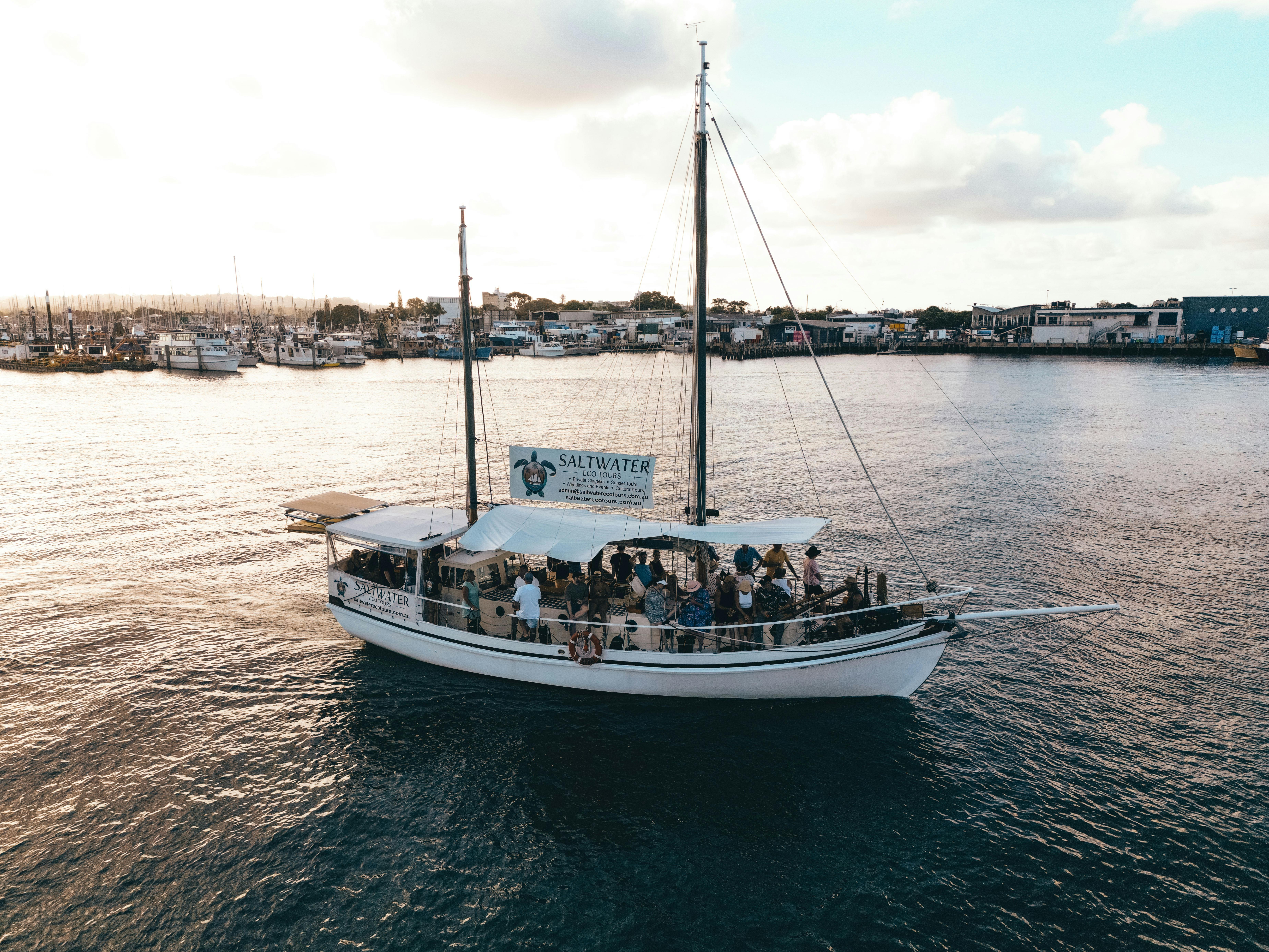 Drone footage of the boat