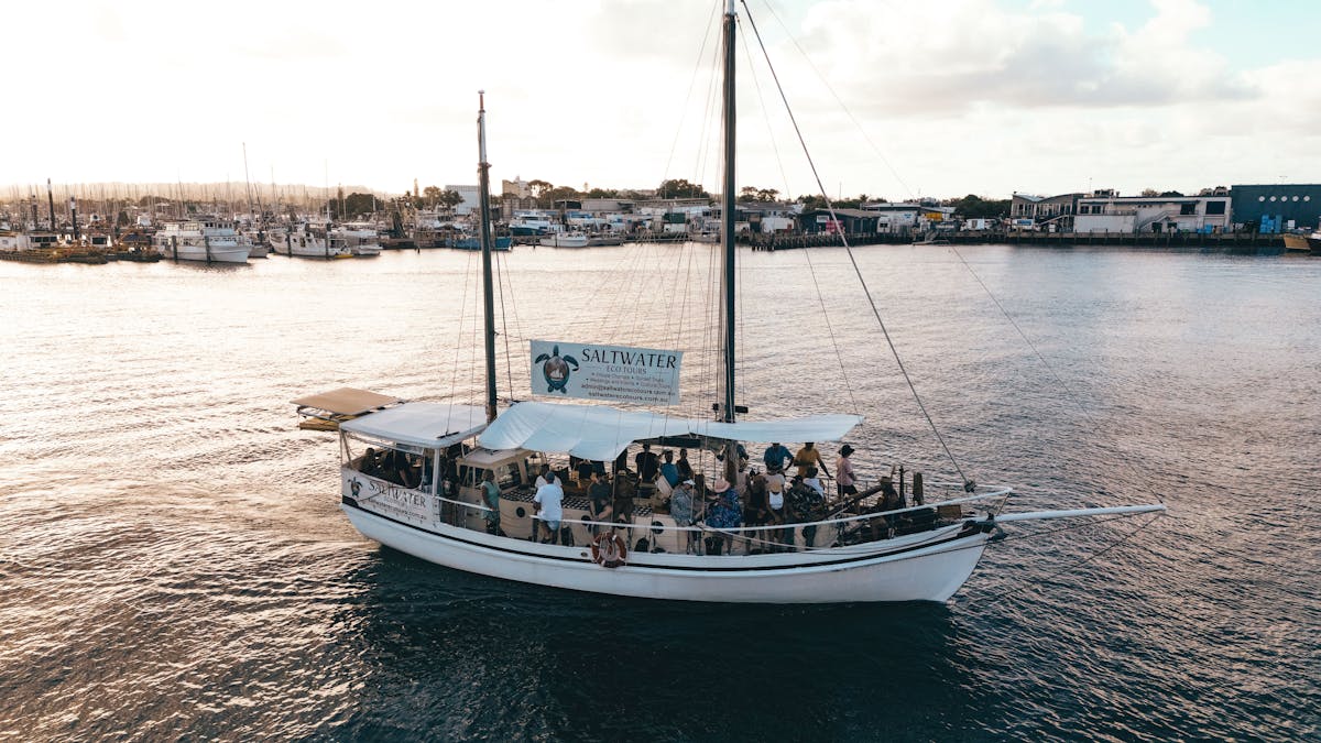 Drone footage of the boat