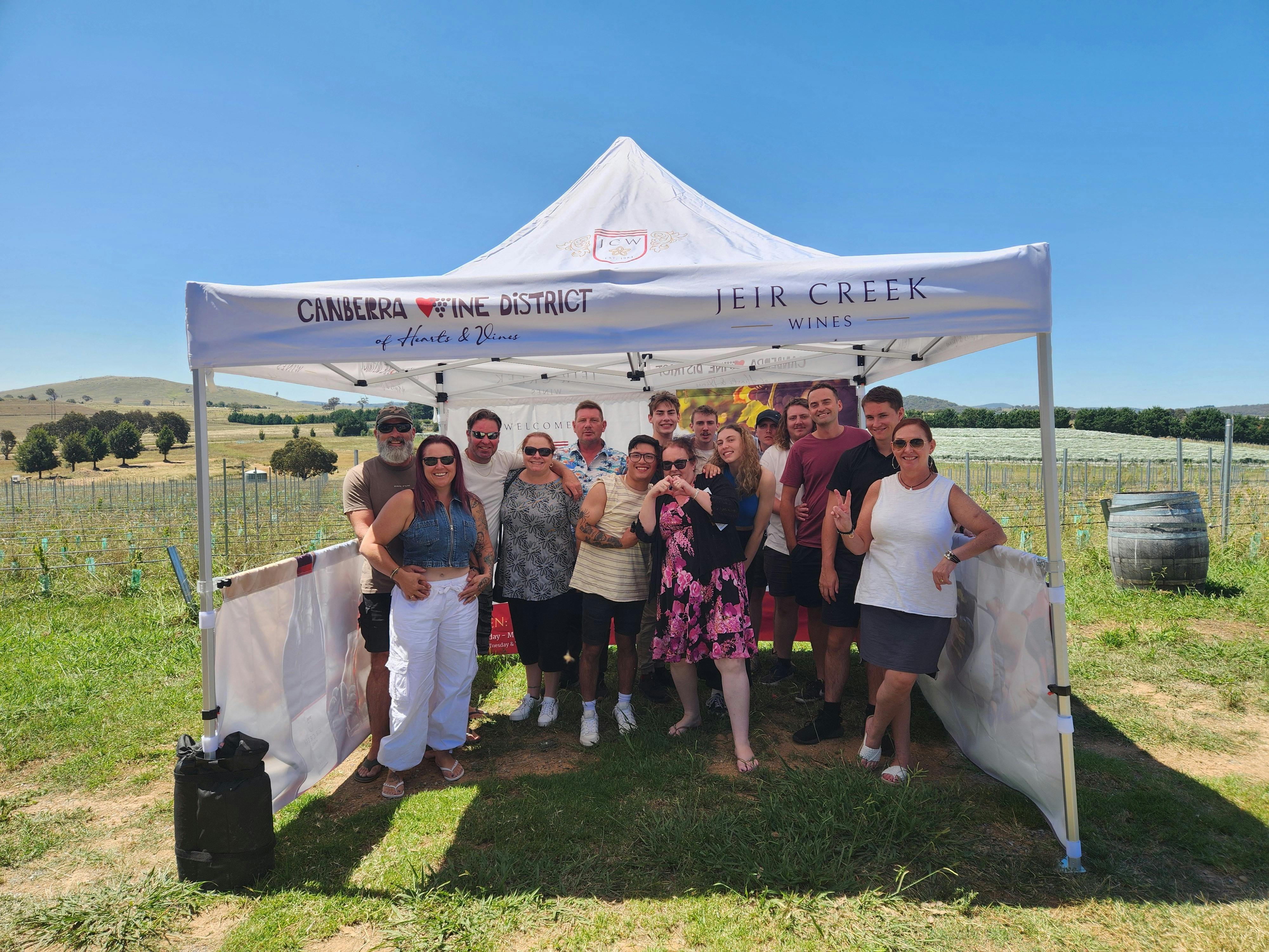 A group of people at Jeir Creek winery