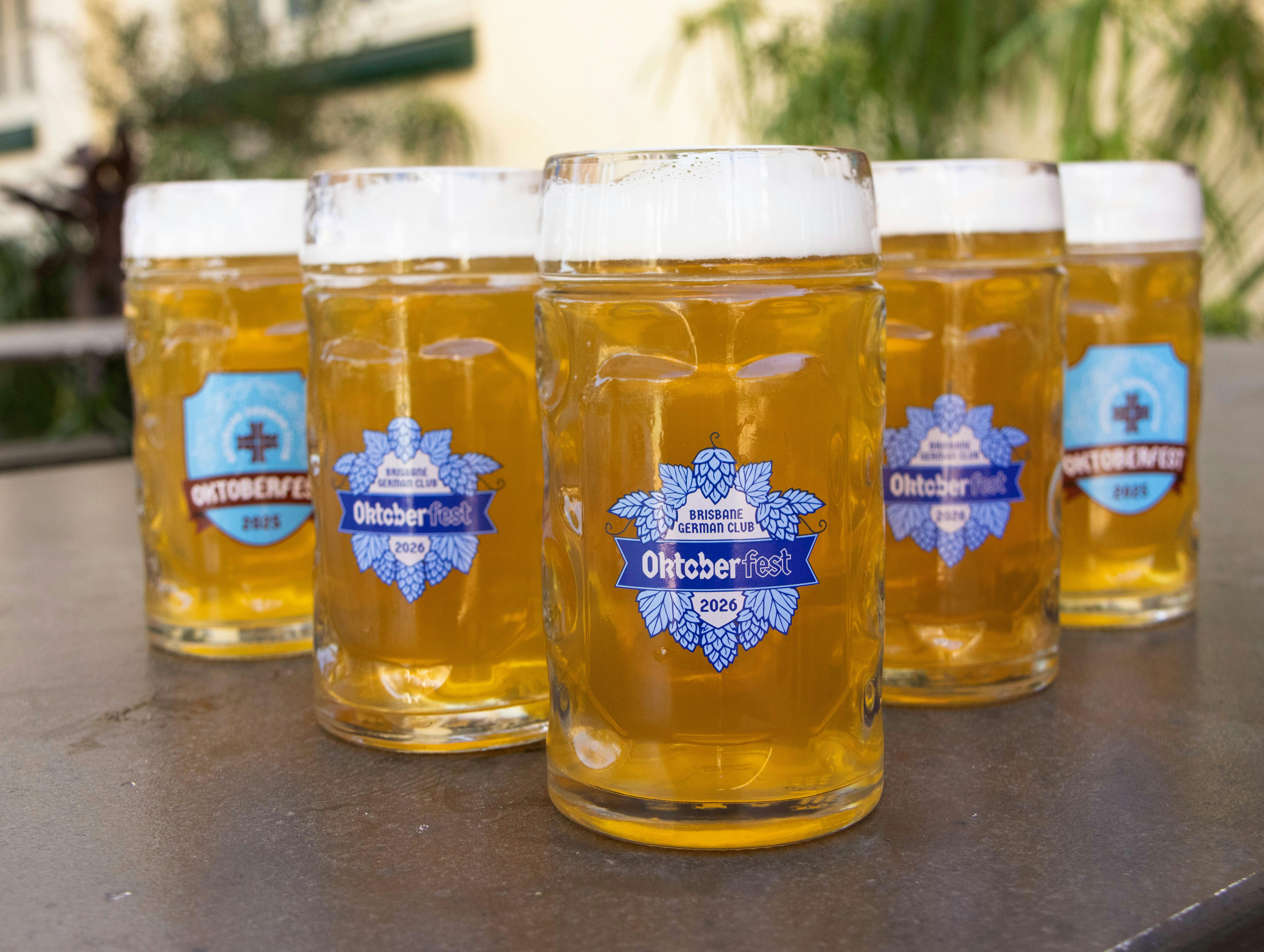 Six branded stein