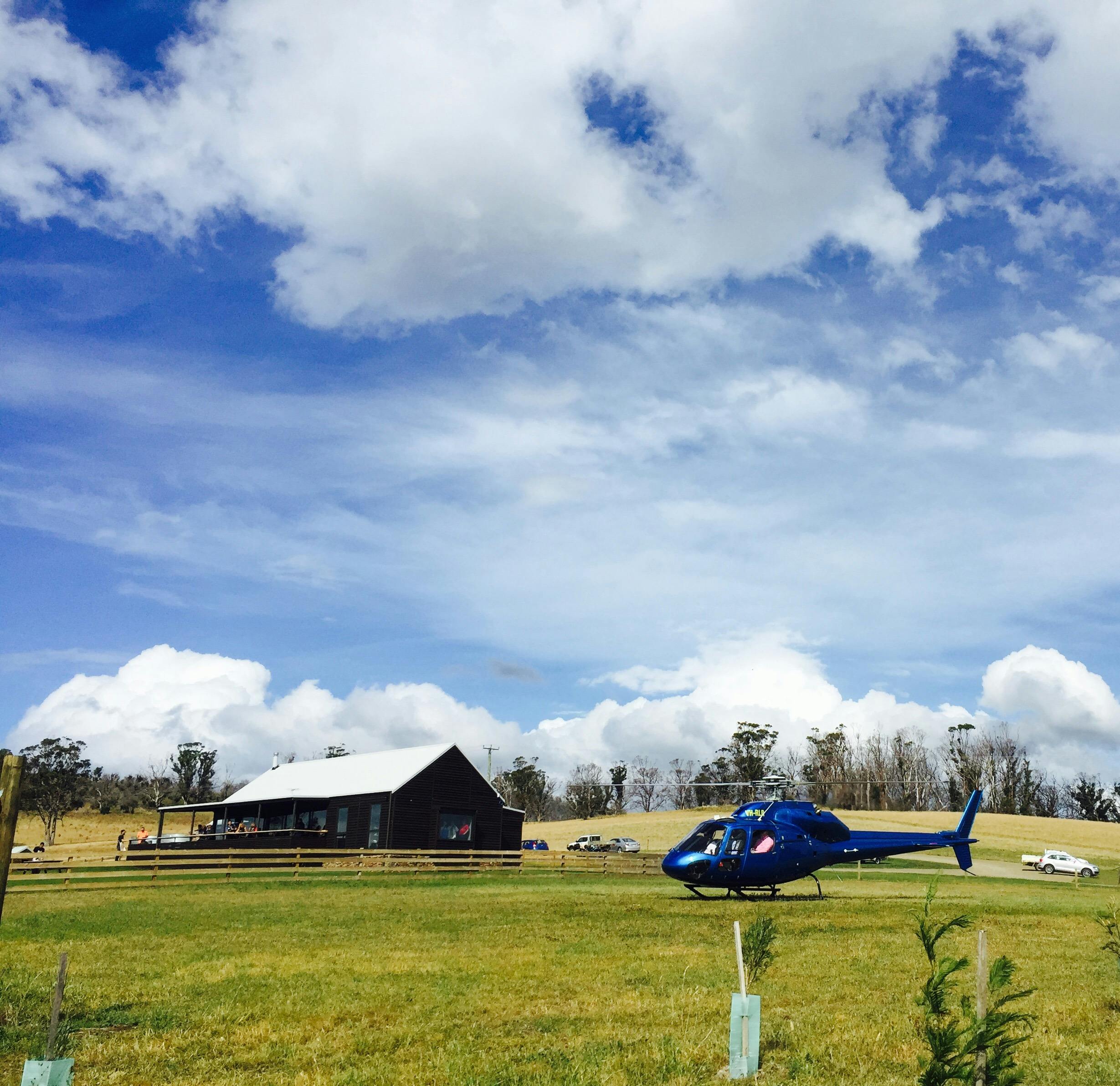 Arrive by helicopter, sea plane or coach. Only 35 mins drive from Hobart Airport.