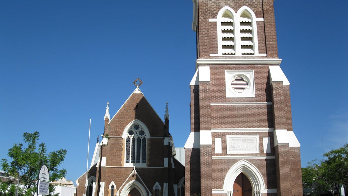 photo showing main hall and bell tower of St Pauls Anglican Church