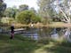 Kids swimming at the dam