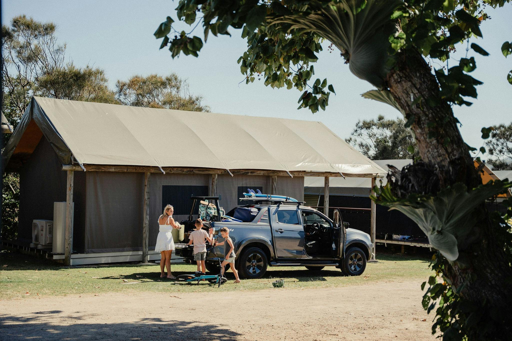 Modern well equipped surfari tents