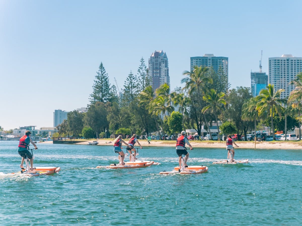 Waterbikes group on their way to Budds Beach