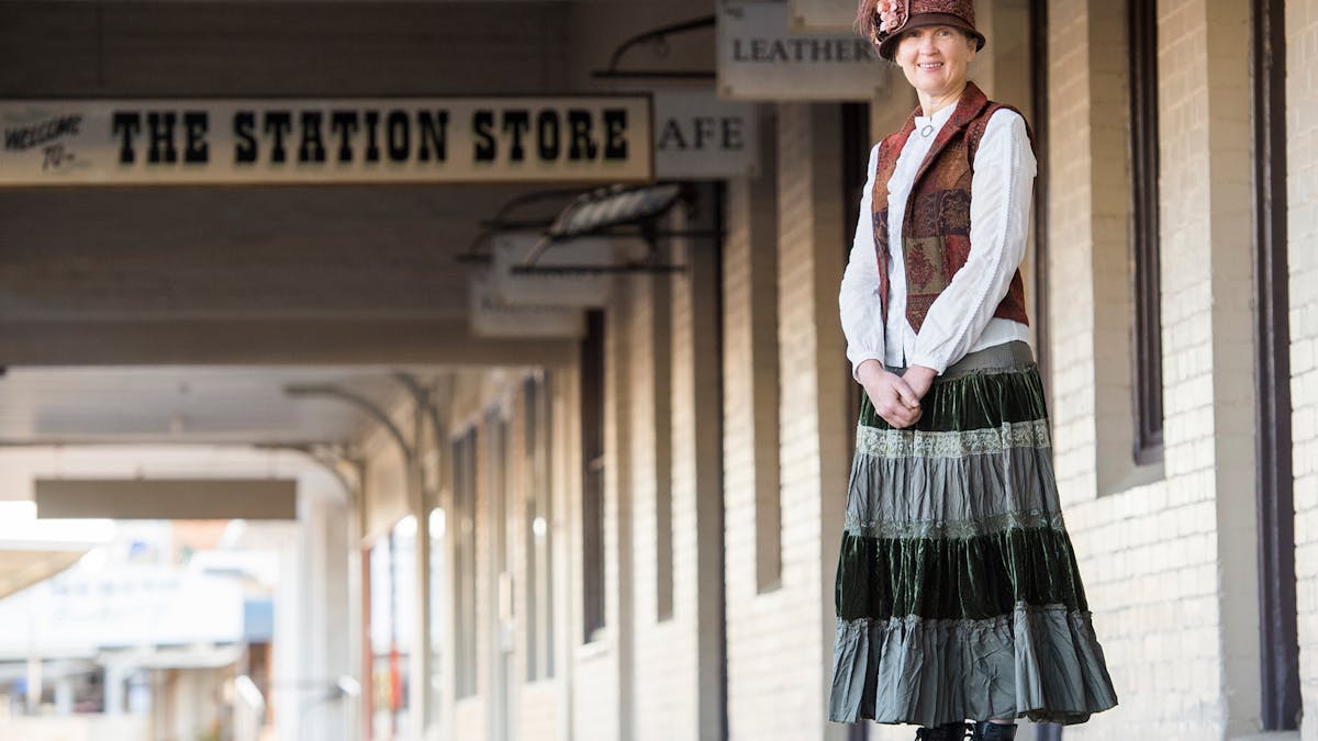 Marisse Kinnon at the Station Store at the heritage end of Longreach town