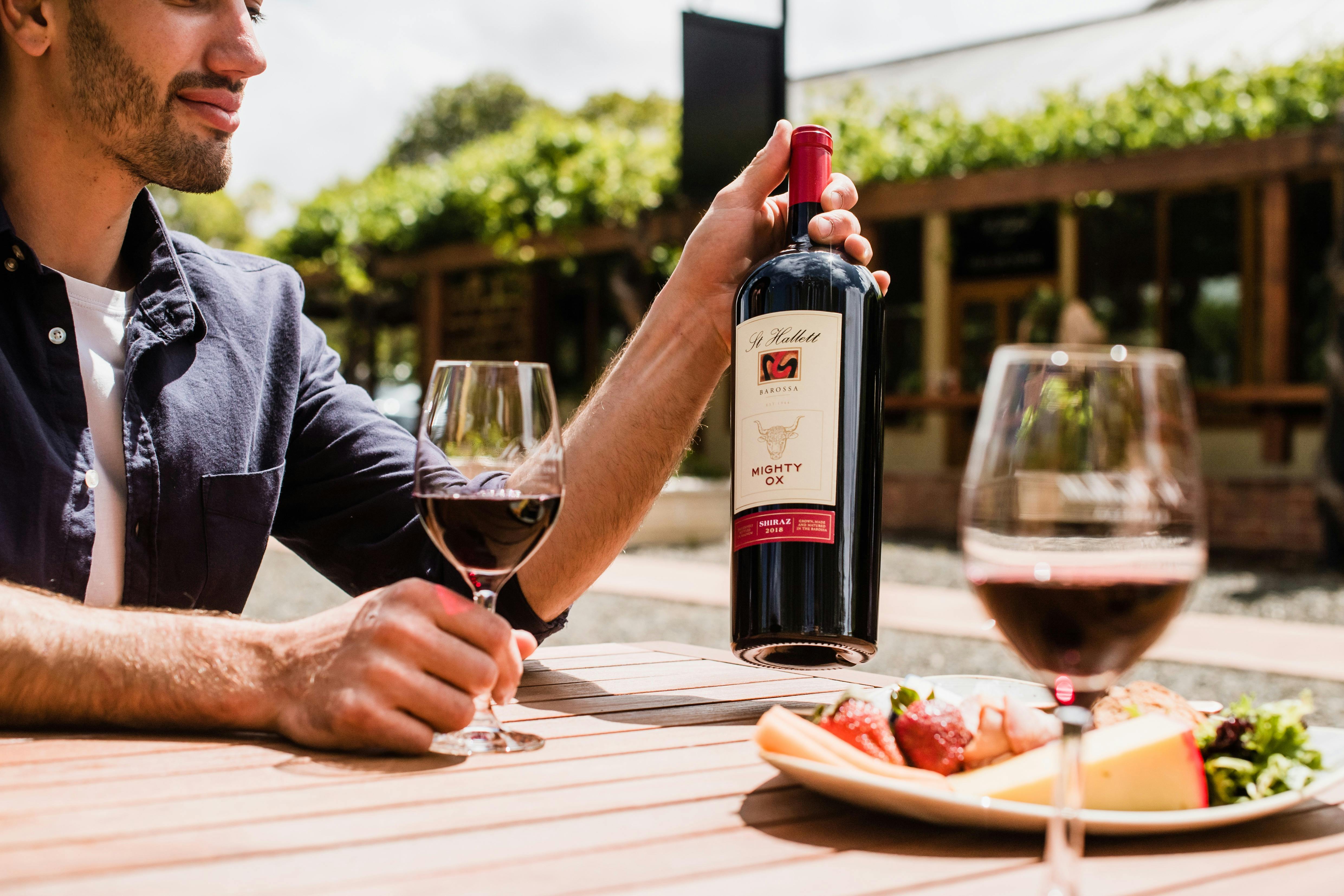 Person tasting wine